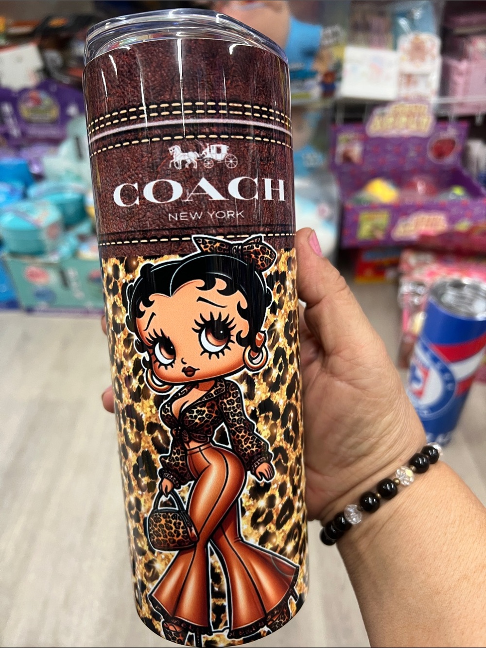 Leopard Betty Boop Insulated Tumbler - Brown
